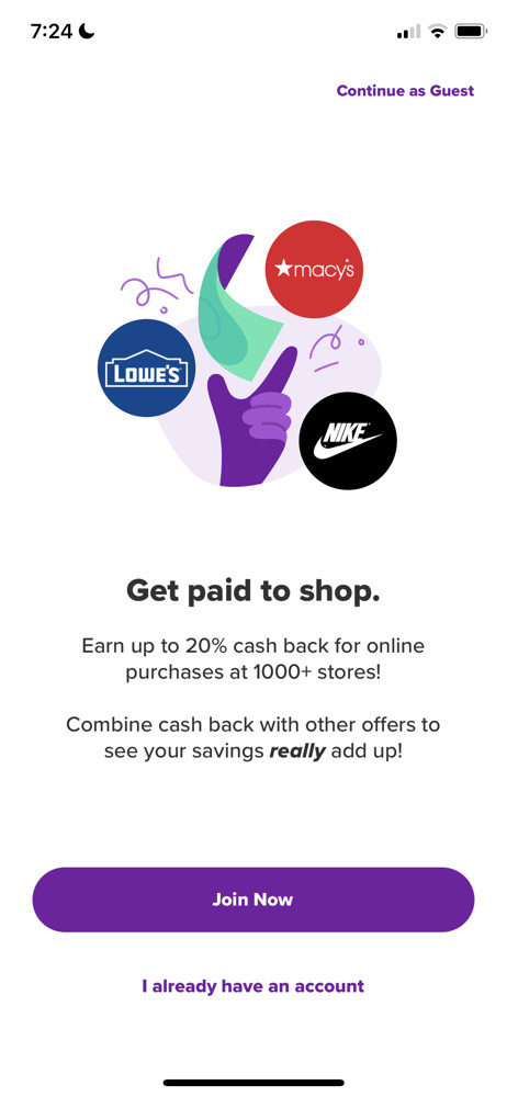 RetailMeNot Sign up screenshot