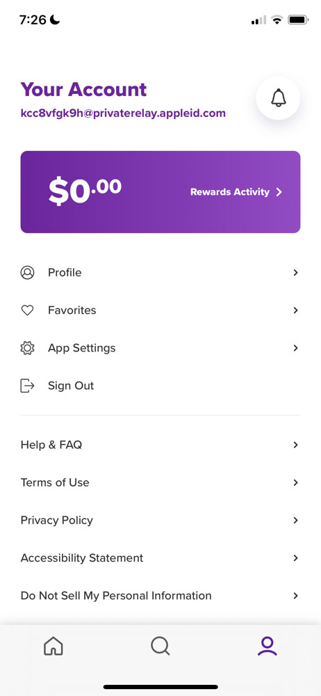 RetailMeNot Account screenshot