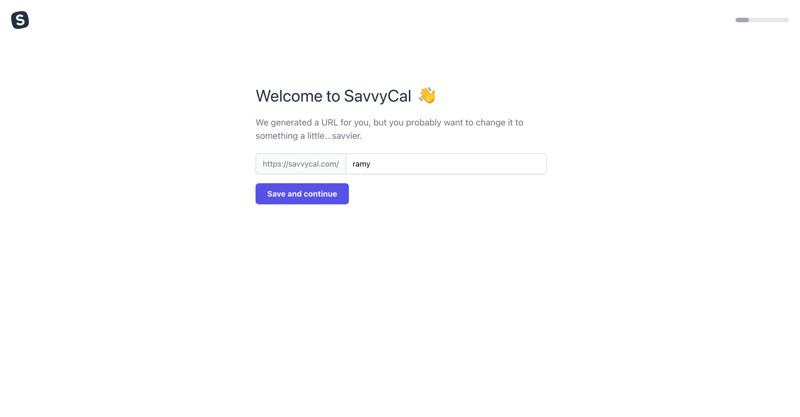 SavvyCal Set username screenshot