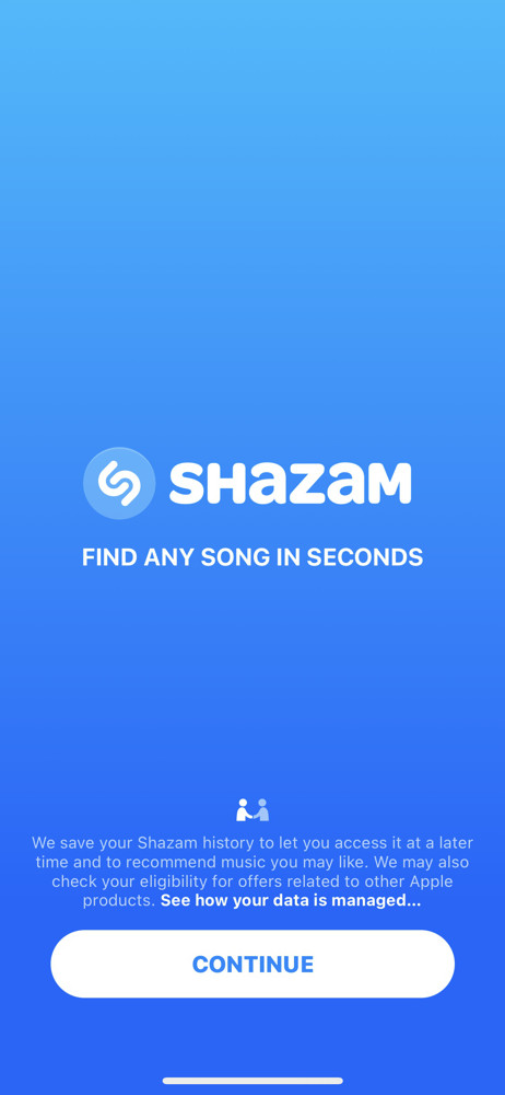 Shazam Splash screen screenshot