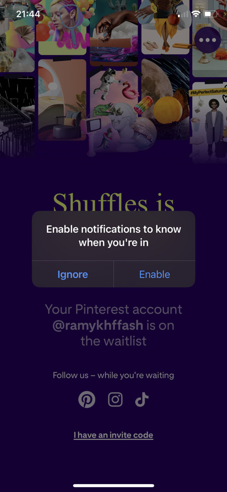 Shuffles Enable notifications screenshot