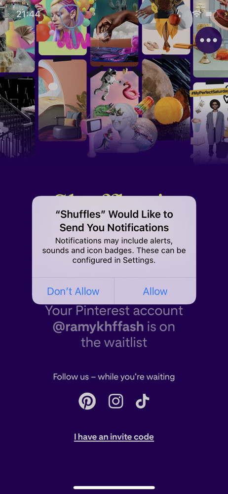 Shuffles Enable notifications screenshot