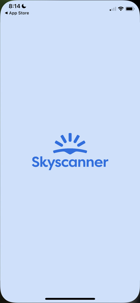 Skyscanner Splash screen screenshot