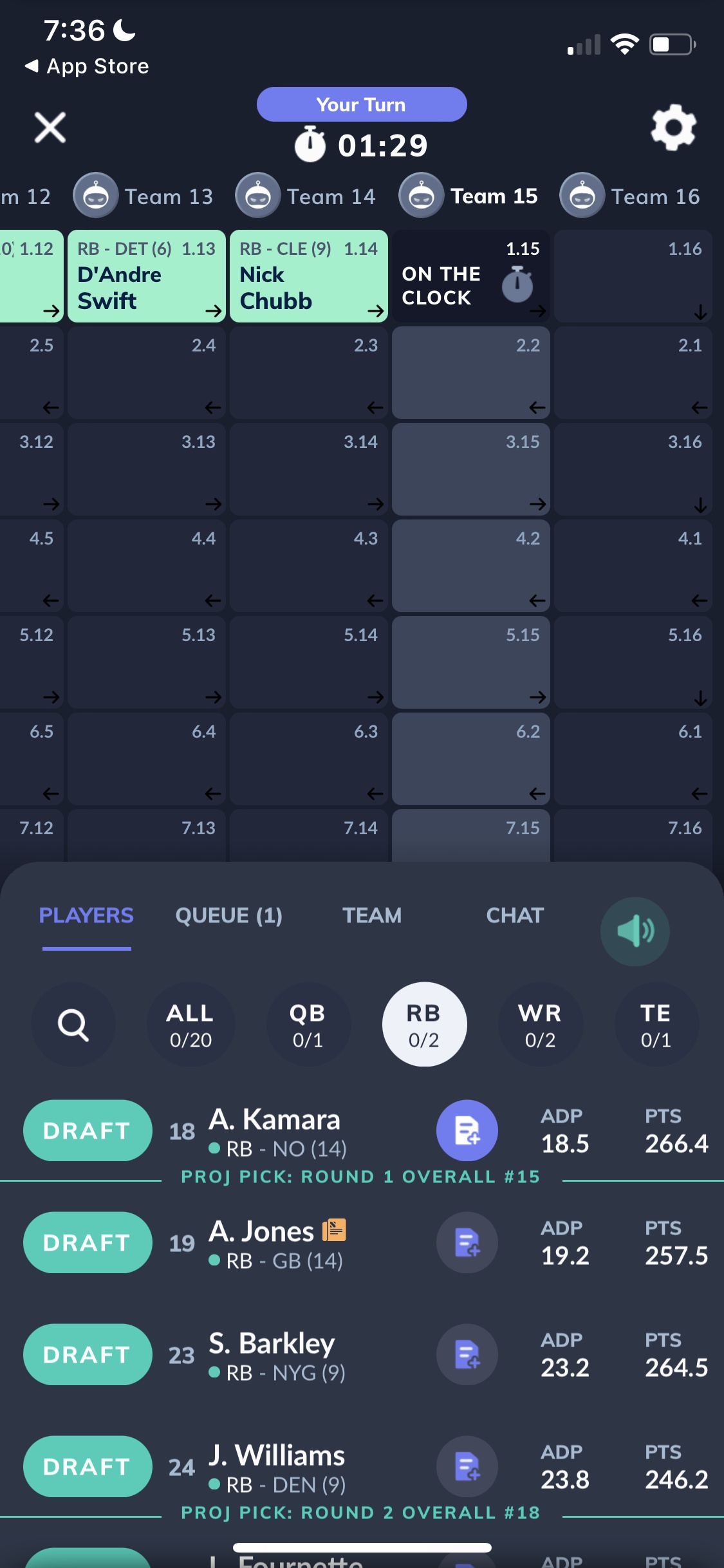Screenshot of Sleeper - Select players