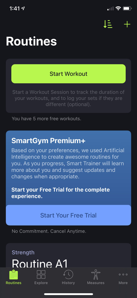 SmartGym Routines screenshot