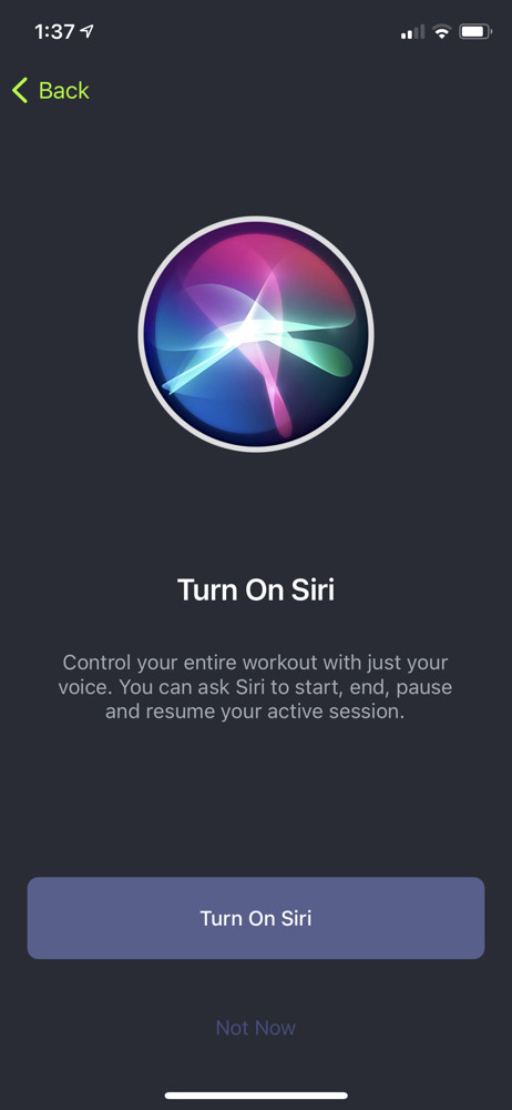 SmartGym Enable Siri screenshot