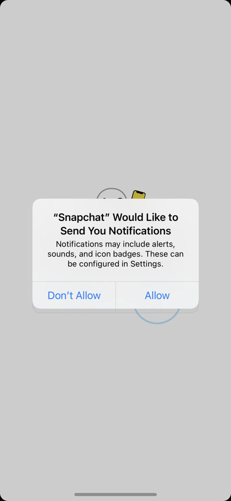 Snapchat Enable notifications screenshot