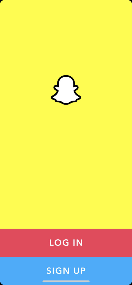Snapchat Start screen screenshot