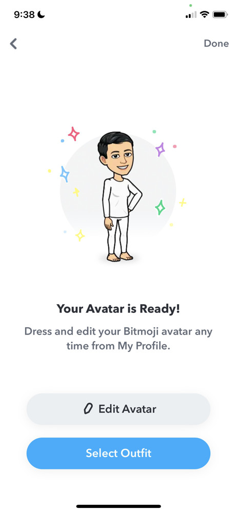Snapchat Create avatar screenshot