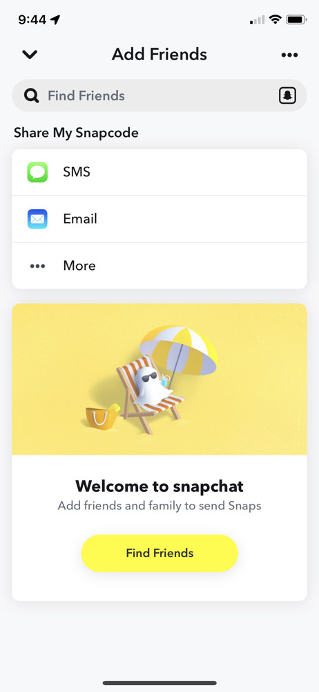 Snapchat Add friends screenshot