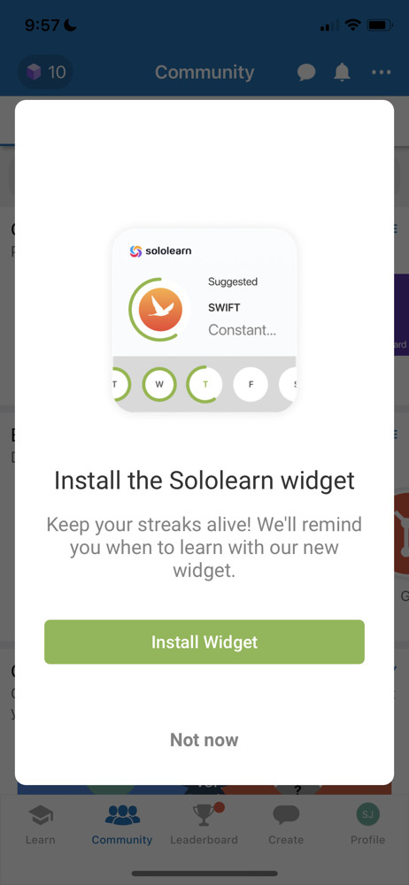 Sololearn Guide modal screenshot