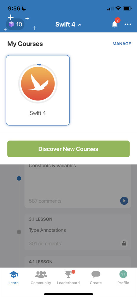 Sololearn Select course screenshot