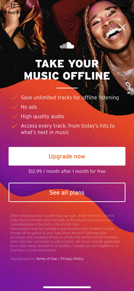 SoundCloud Upgrade screenshot
