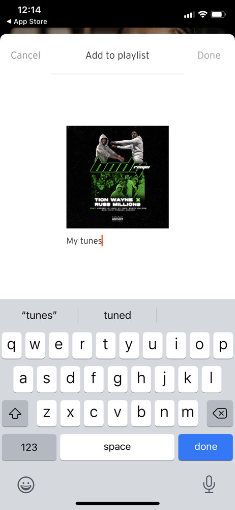 SoundCloud Create playlist screenshot