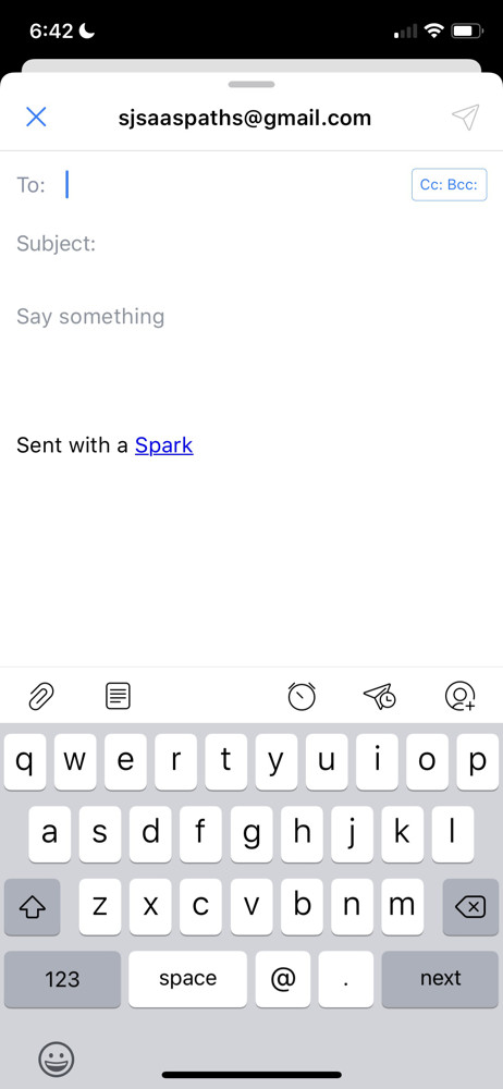 Spark Compose email screenshot