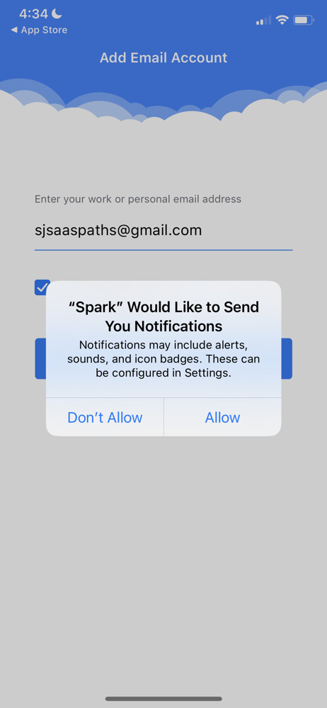 Spark Enable notifications screenshot