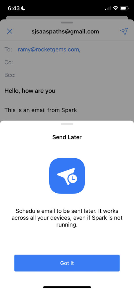 Spark Guide popover screenshot