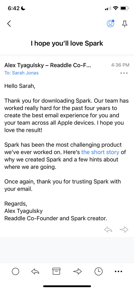 Spark Email screenshot
