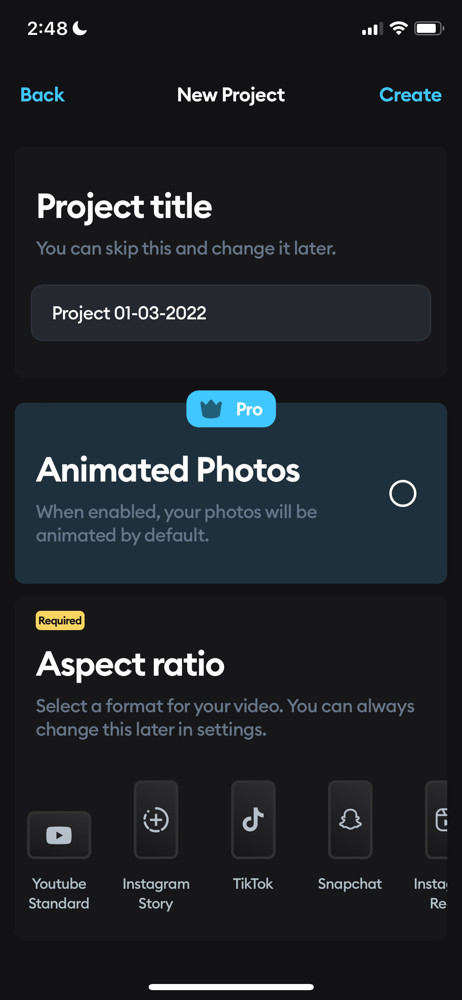 Splice Create project screenshot