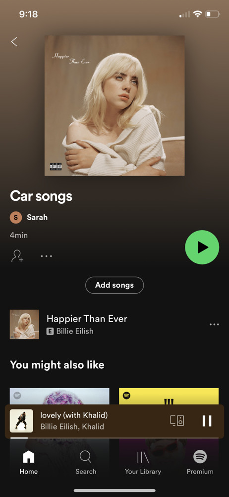 Spotify Playlist screenshot