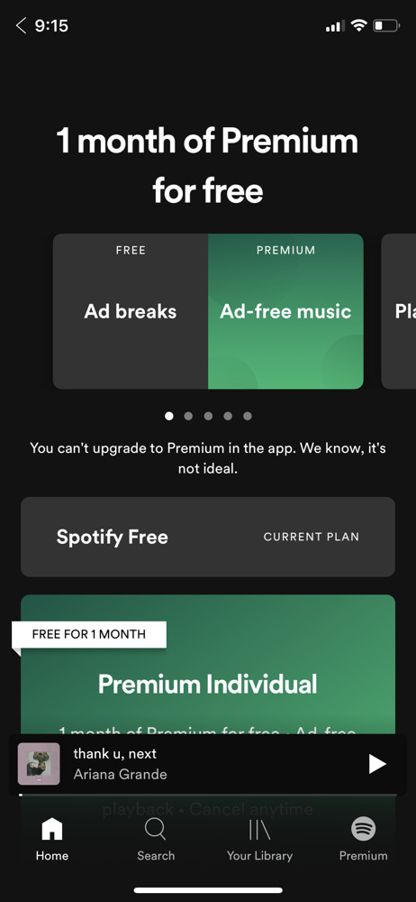 Spotify Upgrade screenshot