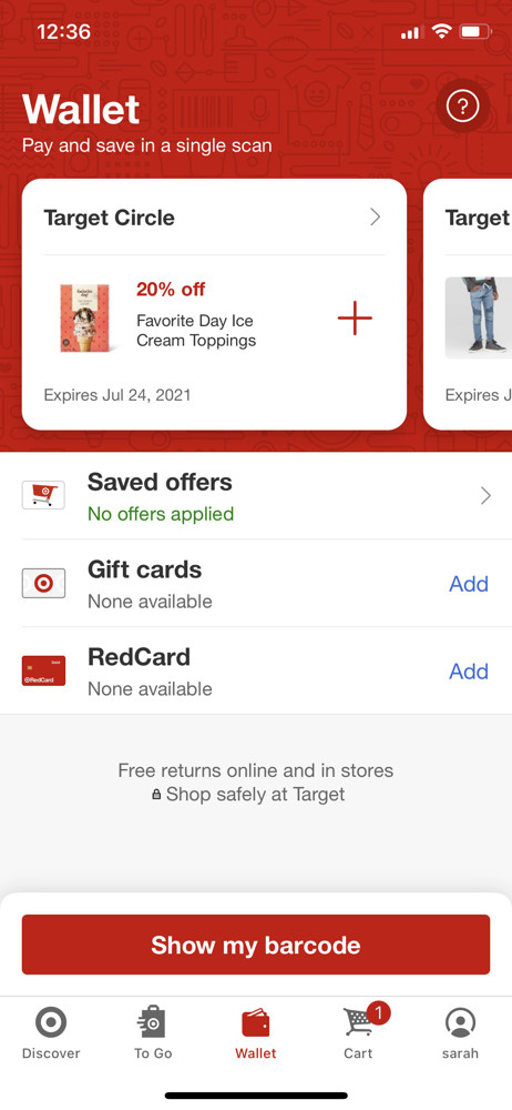 Target Wallet screenshot