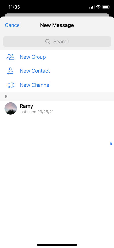 Telegram Start chat screenshot