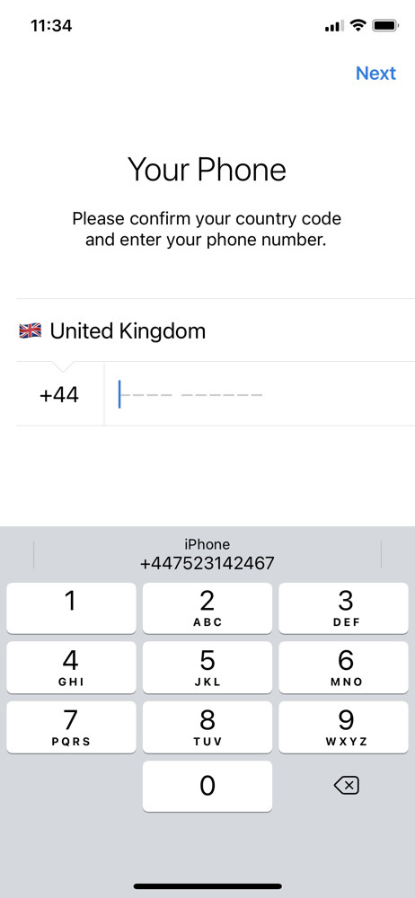 Telegram Set phone number screenshot