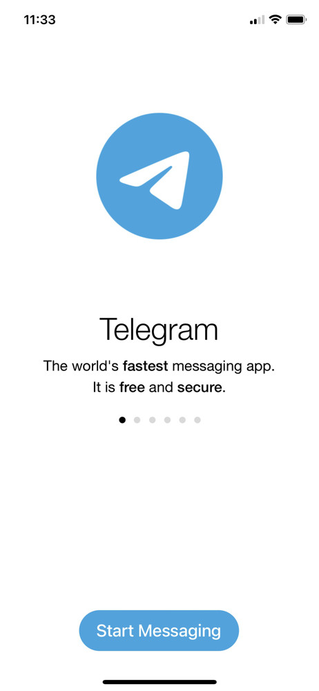Telegram Welcome slides screenshot
