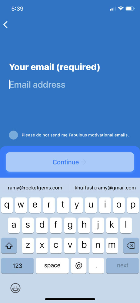The Fabulous Enter email screenshot