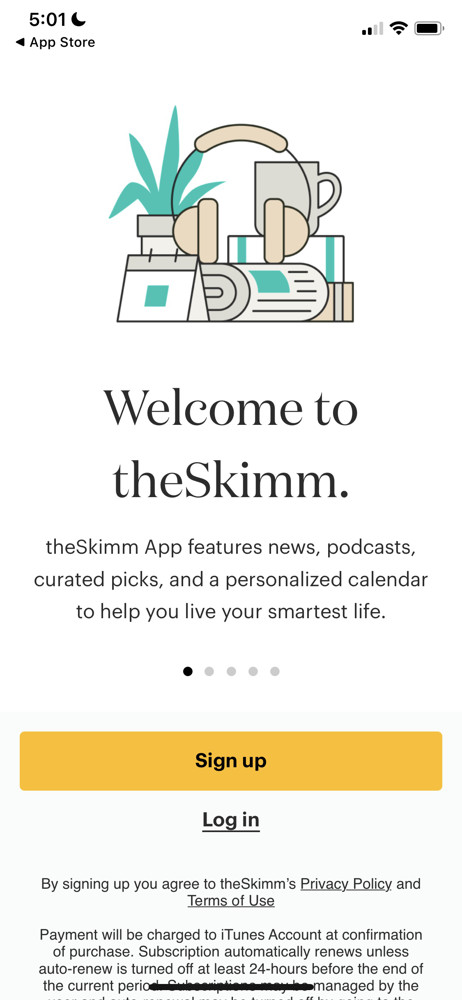 theSkimm Welcome slides screenshot