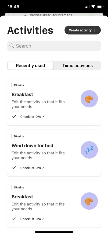 Tiimo Activities screenshot