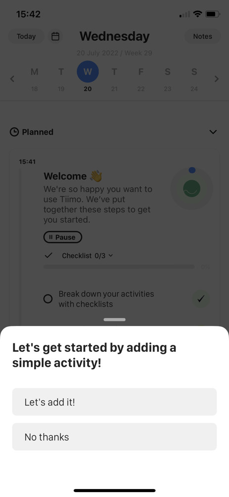 Tiimo Add activity screenshot