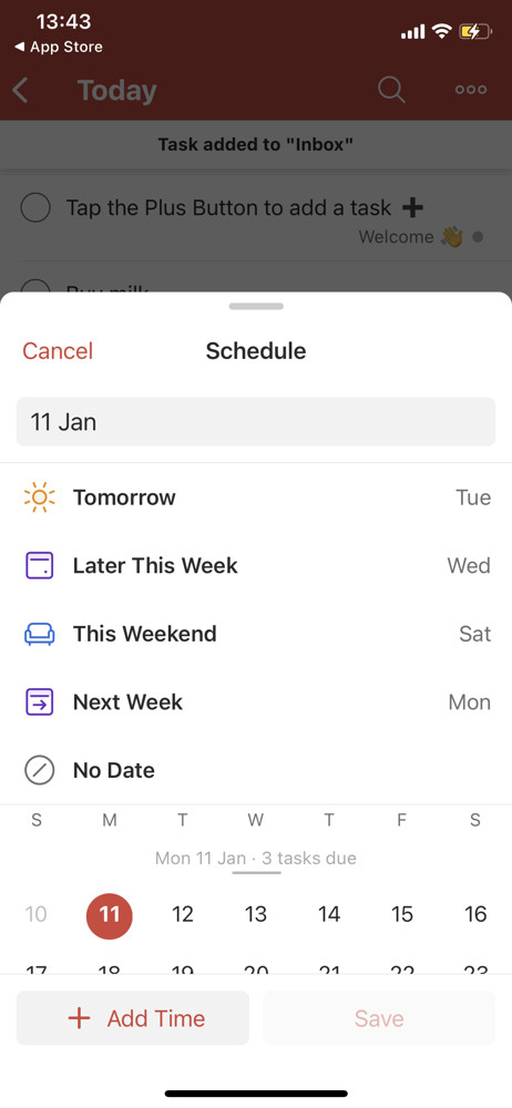 Todoist Schedule screenshot
