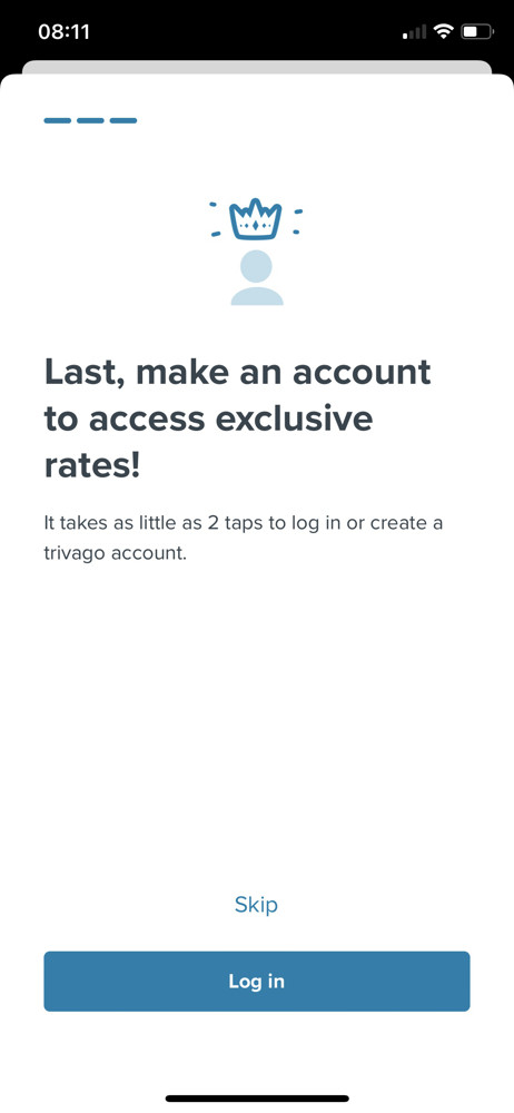Trivago Create account screenshot