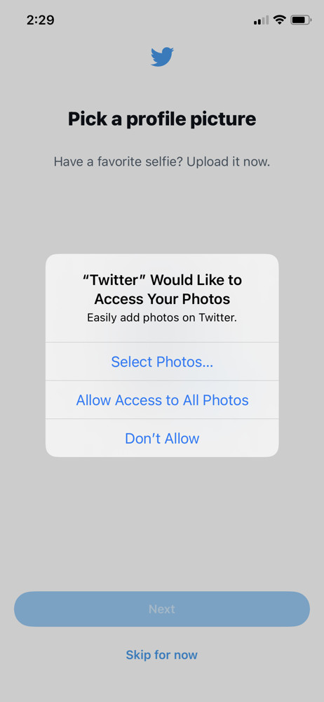 Twitter Enable access to photos screenshot