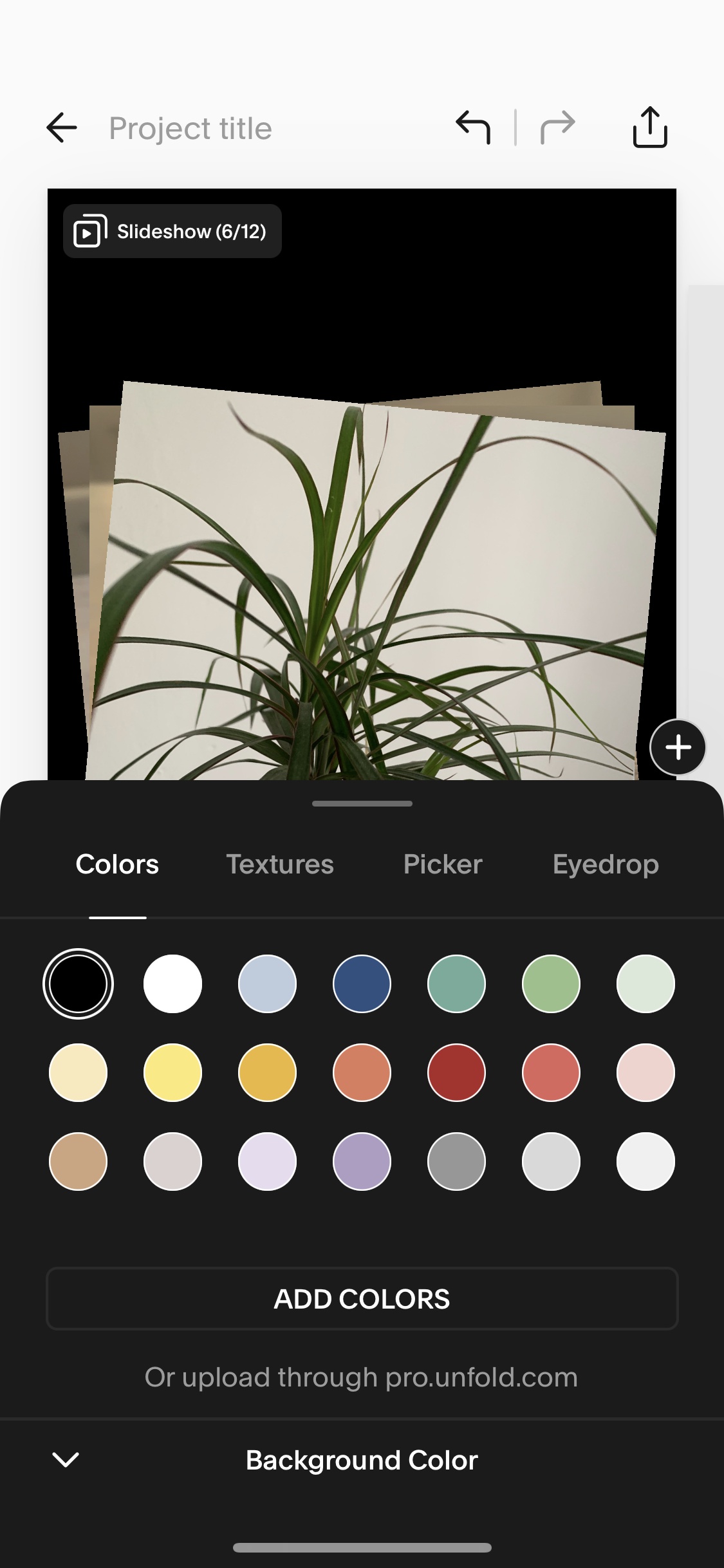 Screenshot of Unfold - Select colors