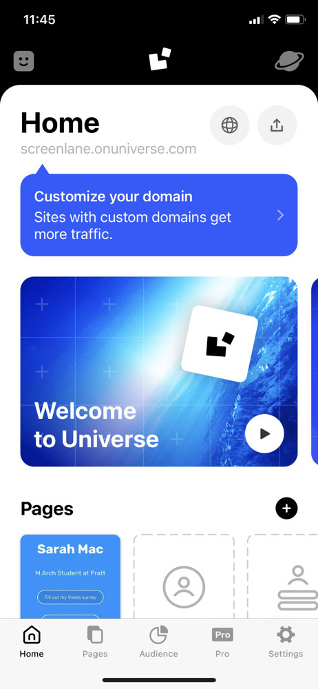 Universe Home screenshot