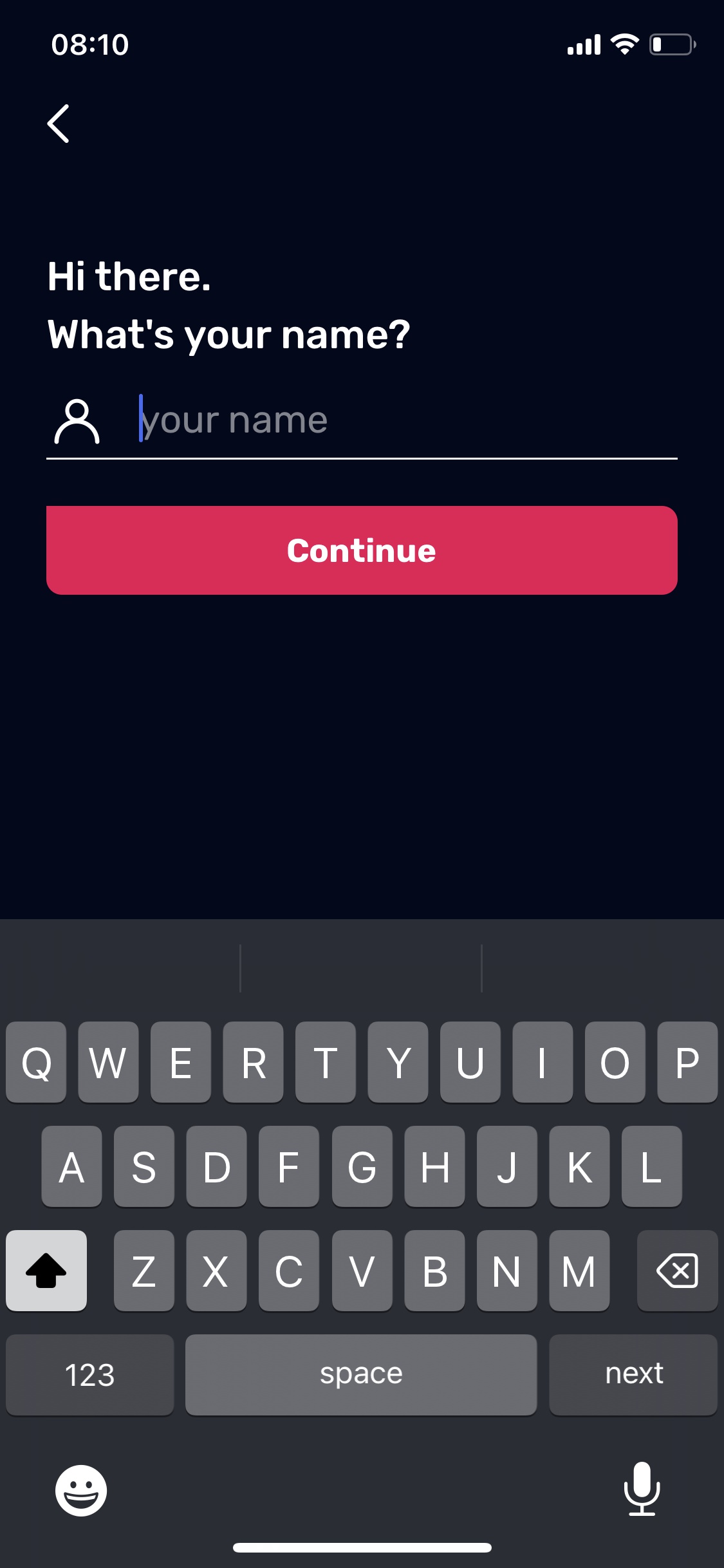 Screenshot of Uptime - Enter name