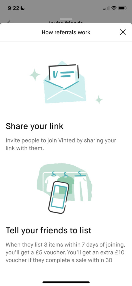 Vinted Invite people screenshot
