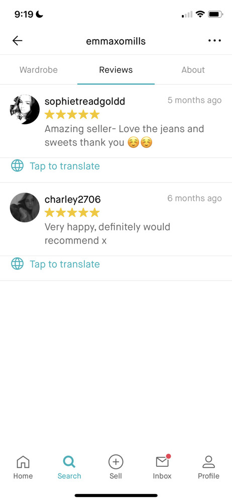 Vinted Reviews screenshot