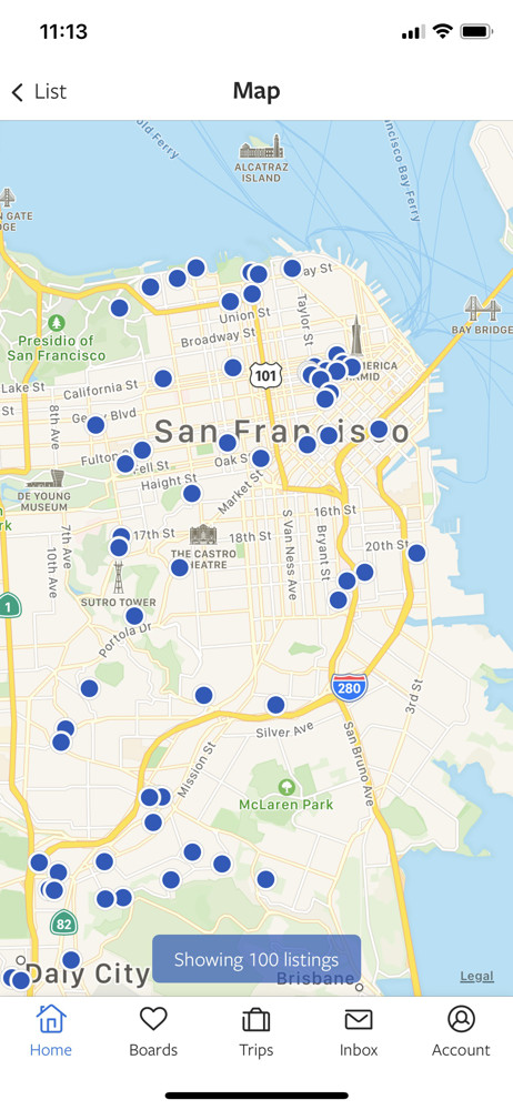 VRBO Search map screenshot