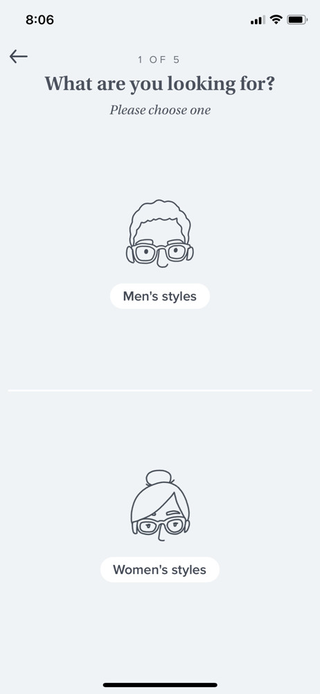 Warby Parker Survey screenshot