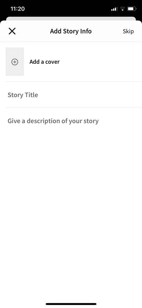 Wattpad Create story screenshot