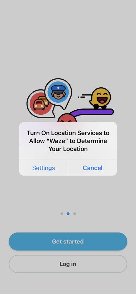 Waze Enable location services screenshot