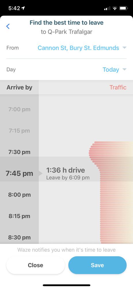 Waze Set time screenshot