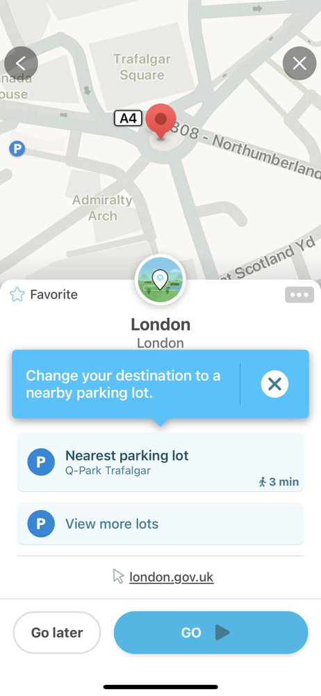 Waze Set destination screenshot