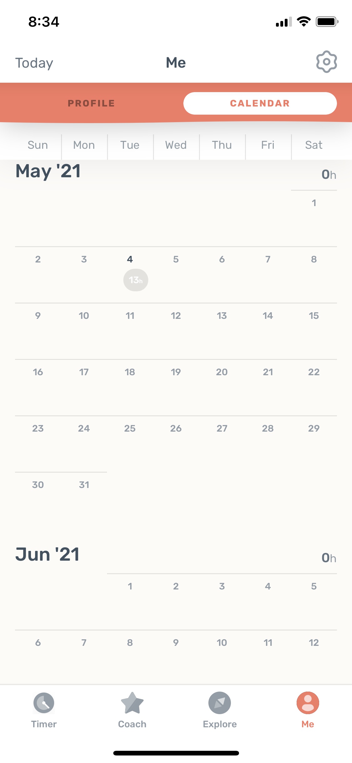 Screenshot of Zero Calendar