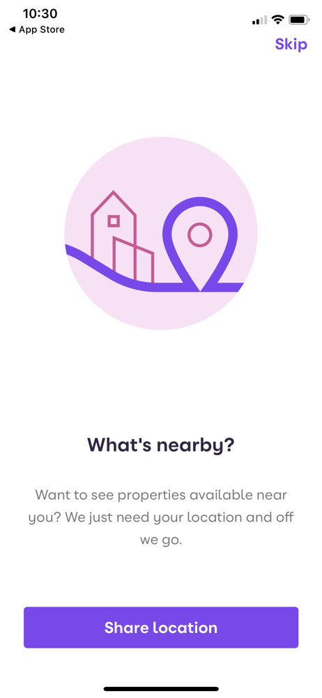 Zoopla Enable location services screenshot